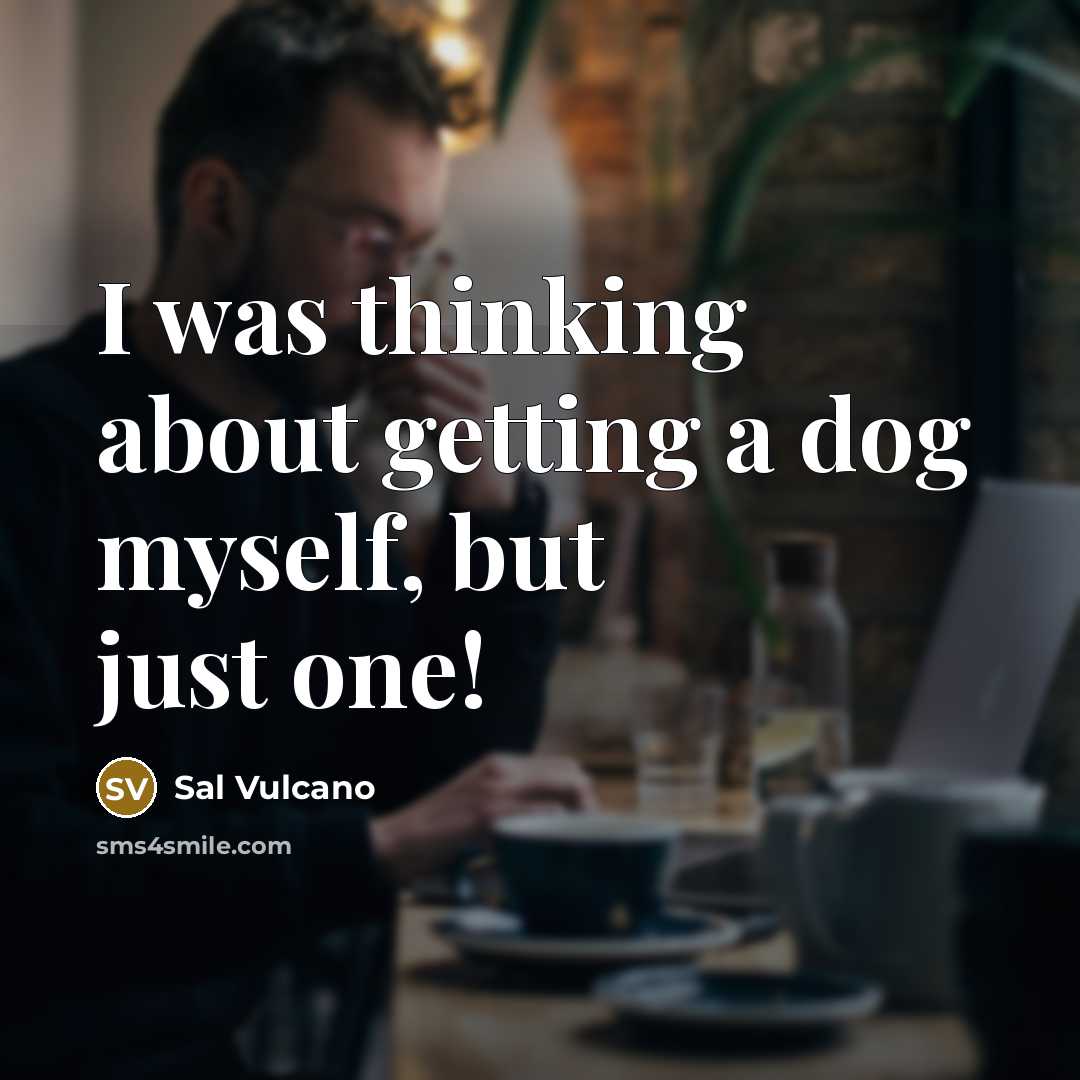 “I was thinking about getting a dog myself, but just…” quote by Sal Vulcano