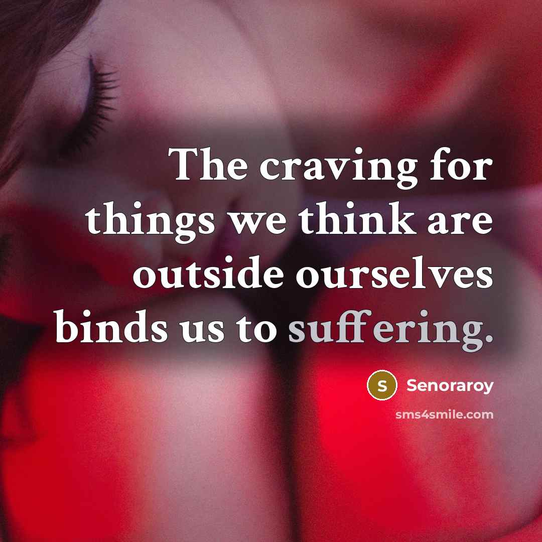 “The craving for things we think are outside ourselves binds…” quote by Senoraroy