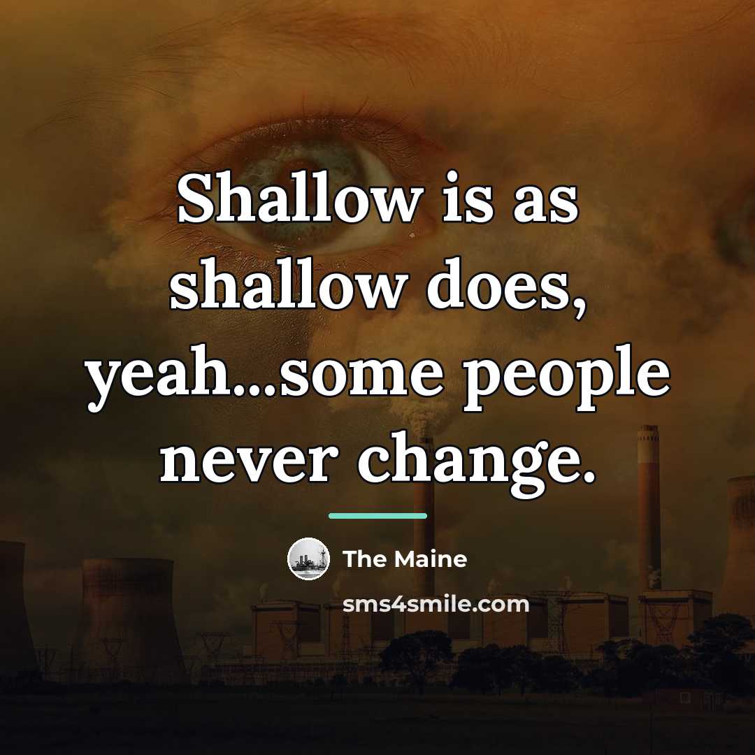 “Shallow is as shallow does, yeah...some people never change.…” quote by The Maine