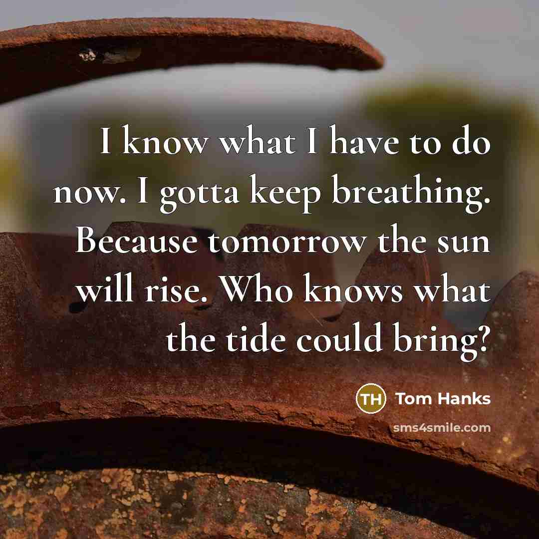 “I know what I have to do now. I gotta…” quote by Tom Hanks
