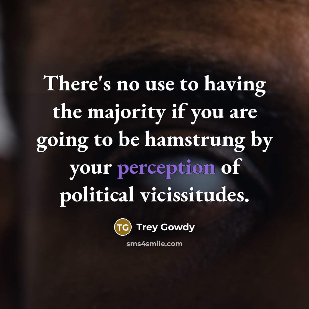 “There's no use to having the majority if you are…” quote by Trey Gowdy