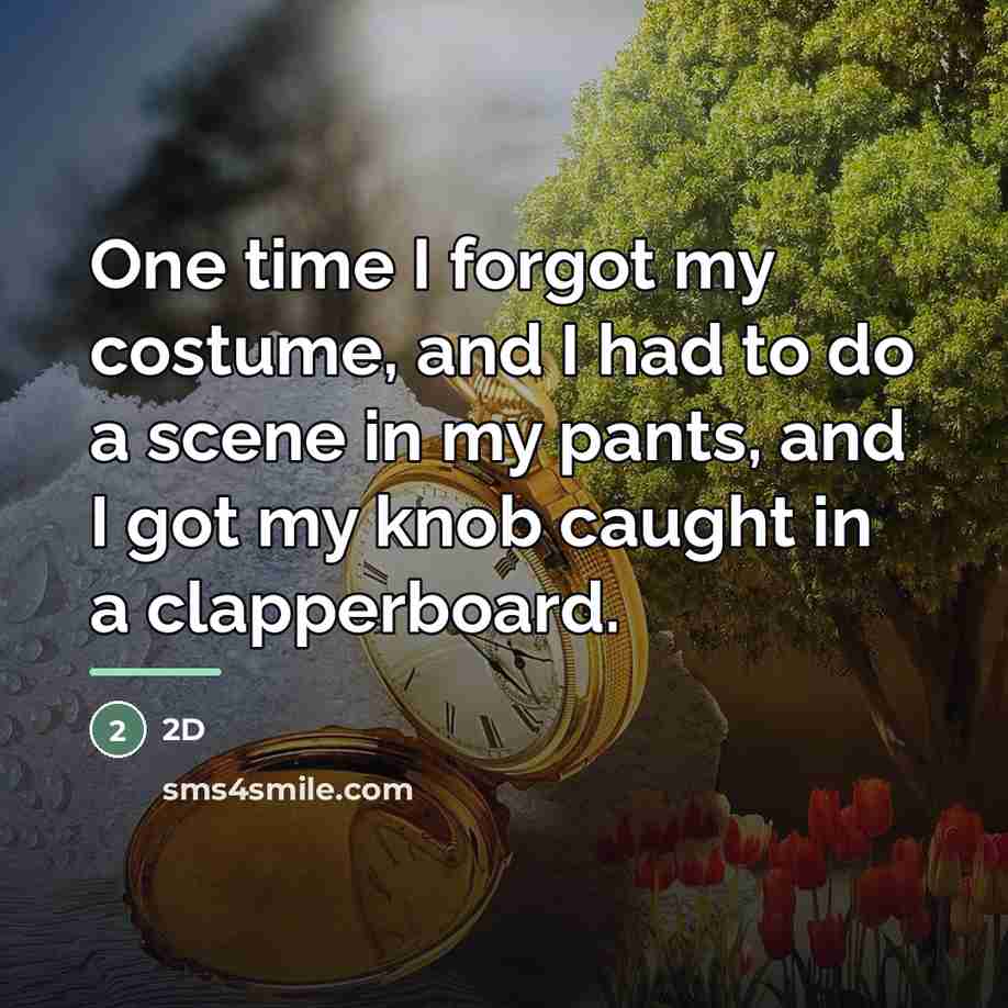 “One time I forgot my costume, and I had to…” quote by 2D