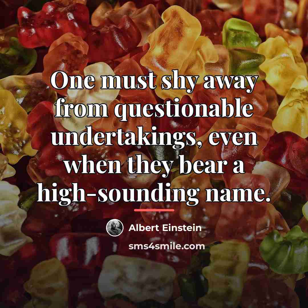 “One must shy away from questionable undertakings, even when they…” quote by Albert Einstein