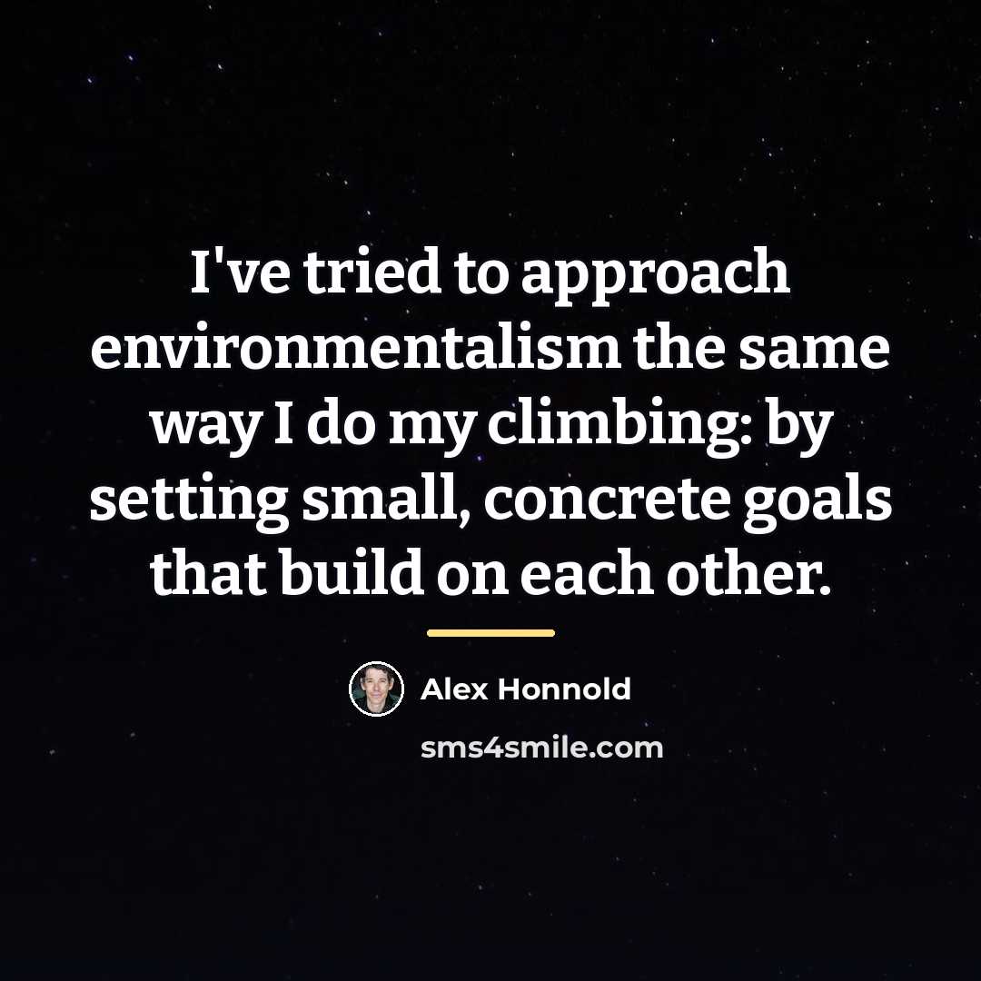 “I've tried to approach environmentalism the same way I do…” quote by Alex Honnold