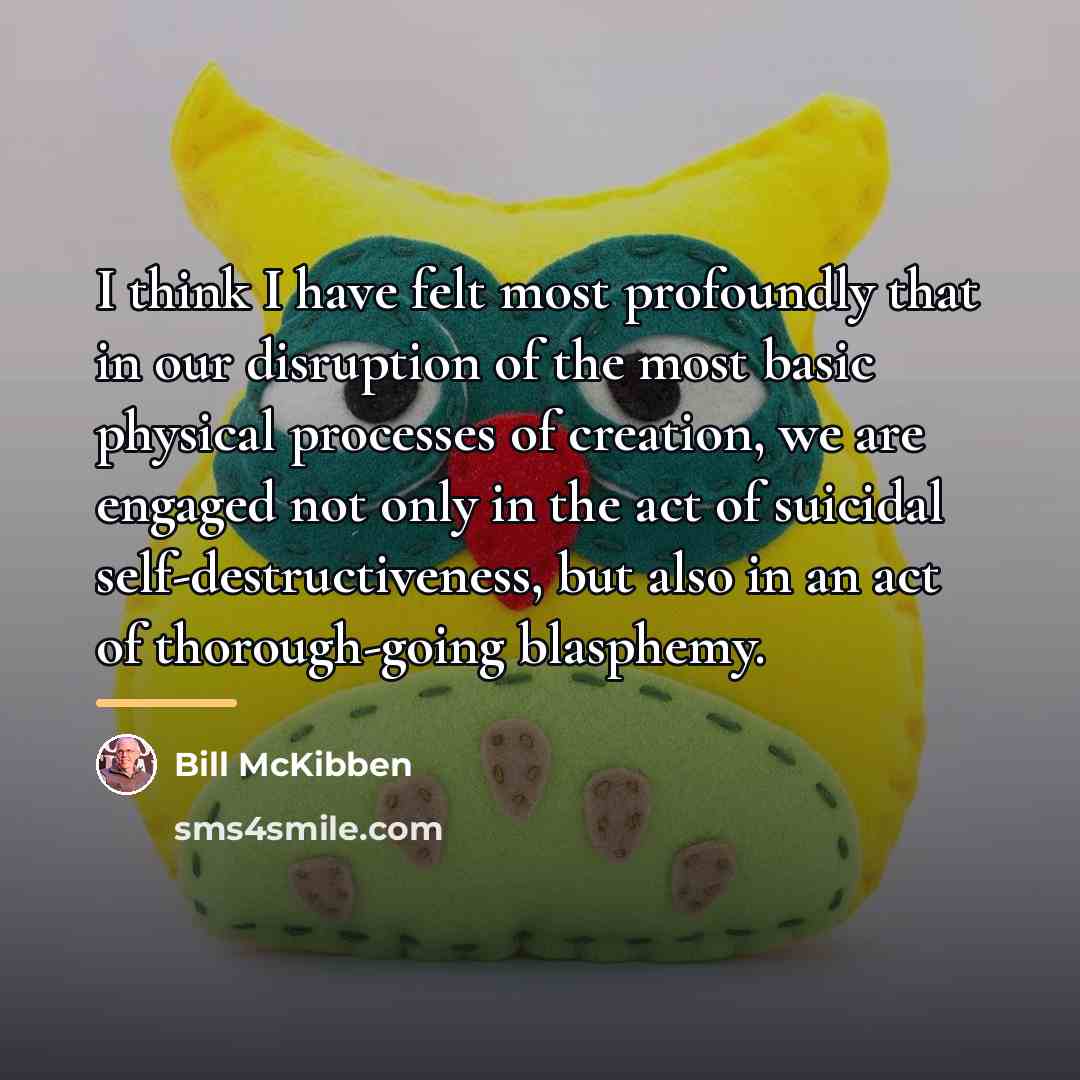 “I think I have felt most profoundly that in our…” quote by Bill McKibben