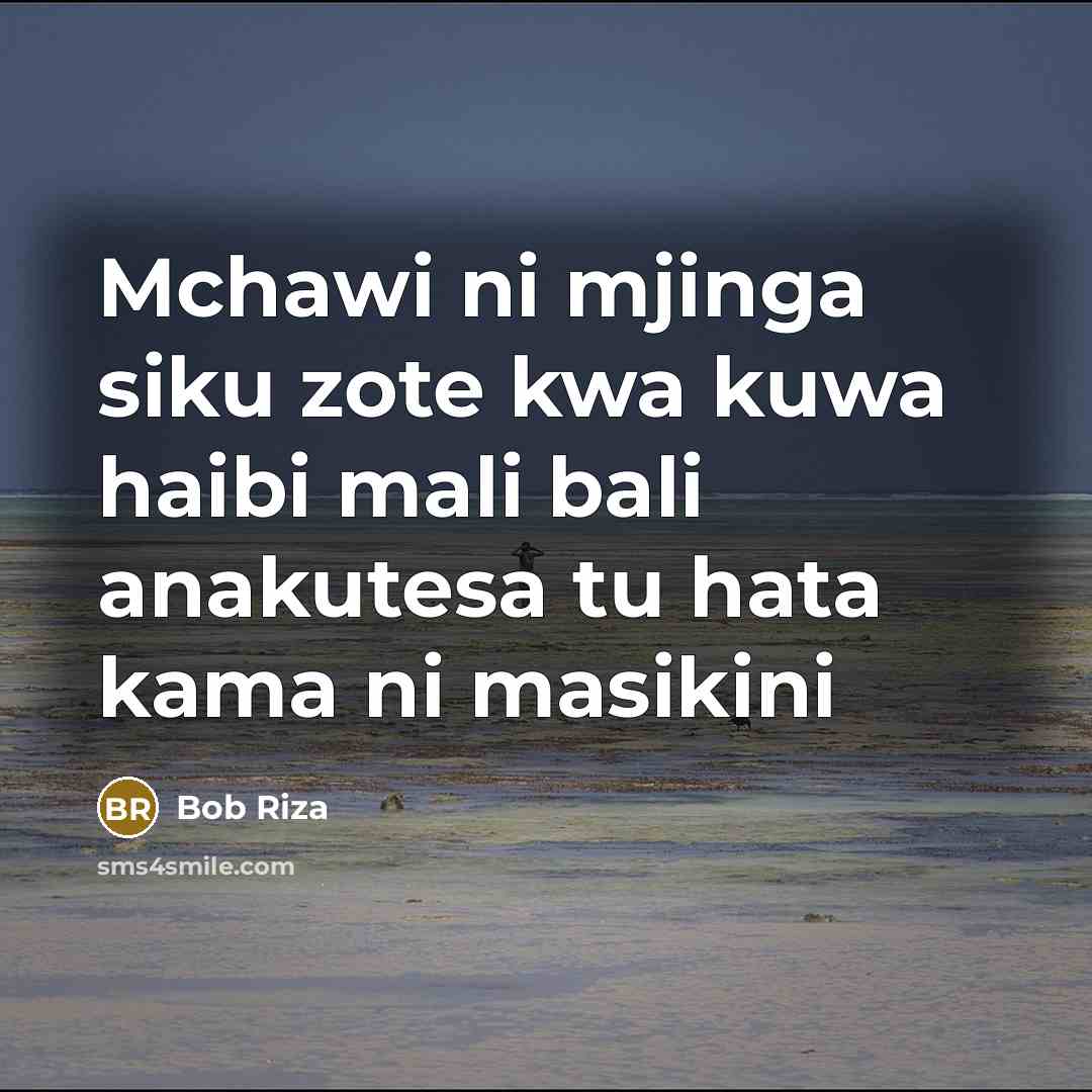 “Mchawi ni mjinga siku zote kwa kuwa haibi mali bali anakutesa tu hata kama ni masikini” quote by Bob Riza