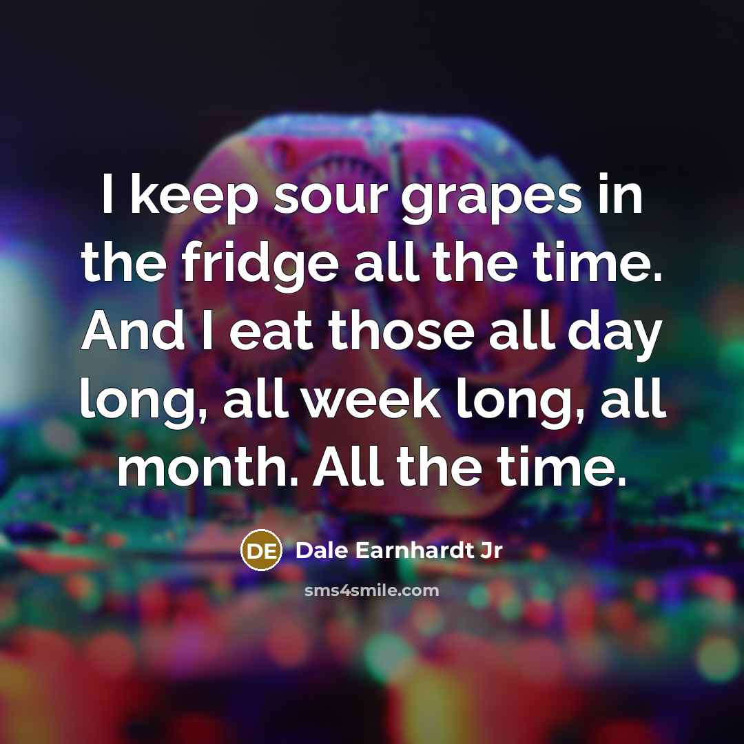 “I keep sour grapes in the fridge all the time.…” quote by Dale Earnhardt Jr
