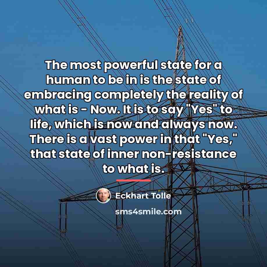 “The most powerful state for a human to be in…” quote by Eckhart Tolle