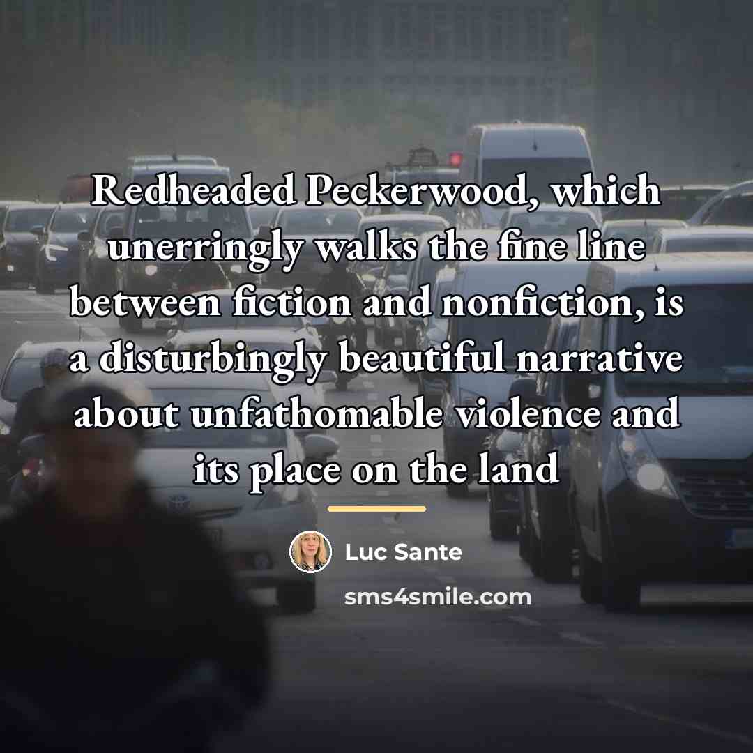 “Redheaded Peckerwood, which unerringly walks the fine line between fiction…” quote by Luc Sante