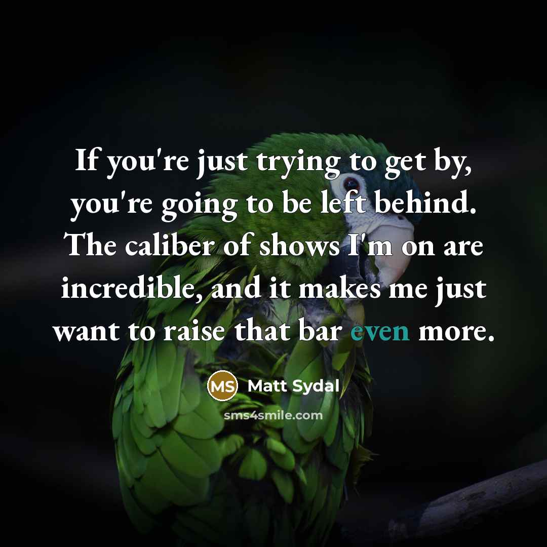 “If you're just trying to get by, you're going to…” quote by Matt Sydal