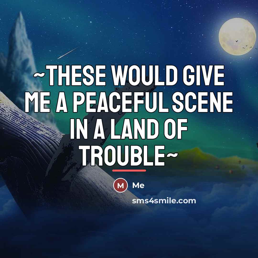 “~These would give me a peaceful scene in a land…” quote by Me