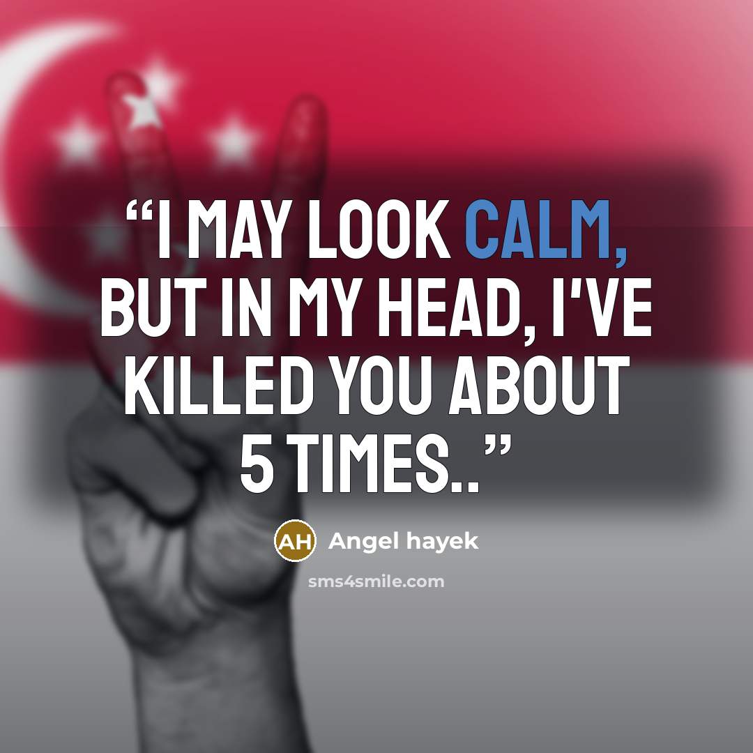 “I may look calm, but in my head, I've killed you about 5 times..” quote by Angel hayek