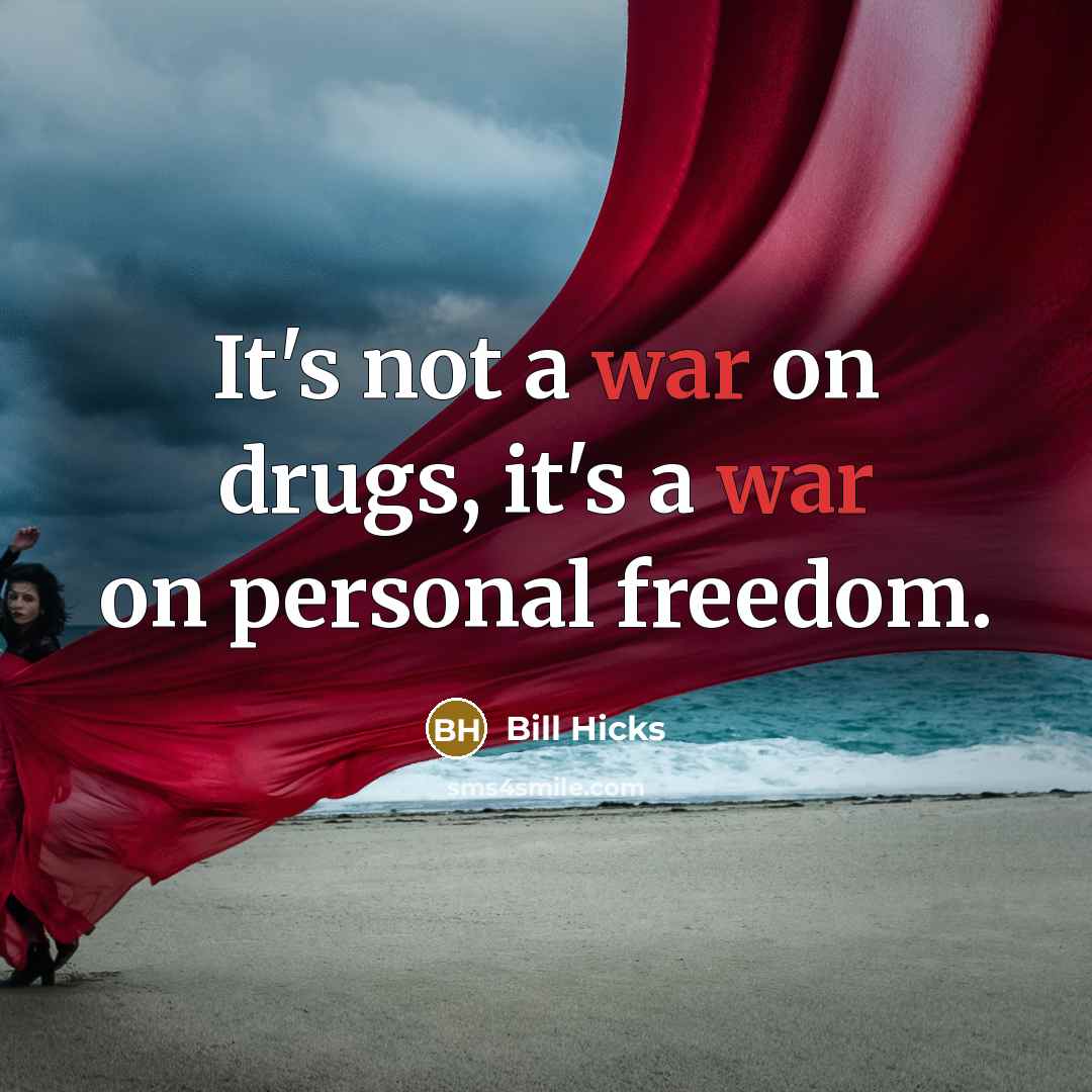“It's not a war on drugs, it's a war on…” quote by Bill Hicks