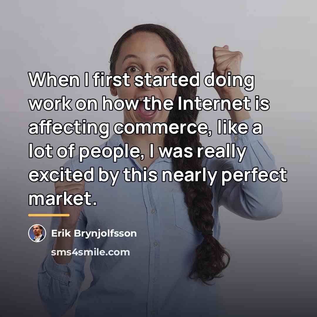 “When I first started doing work on how the Internet…” quote by Erik Brynjolfsson