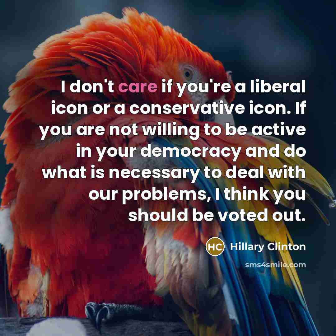 “I don't care if you're a liberal icon or a…” quote by Hillary Clinton