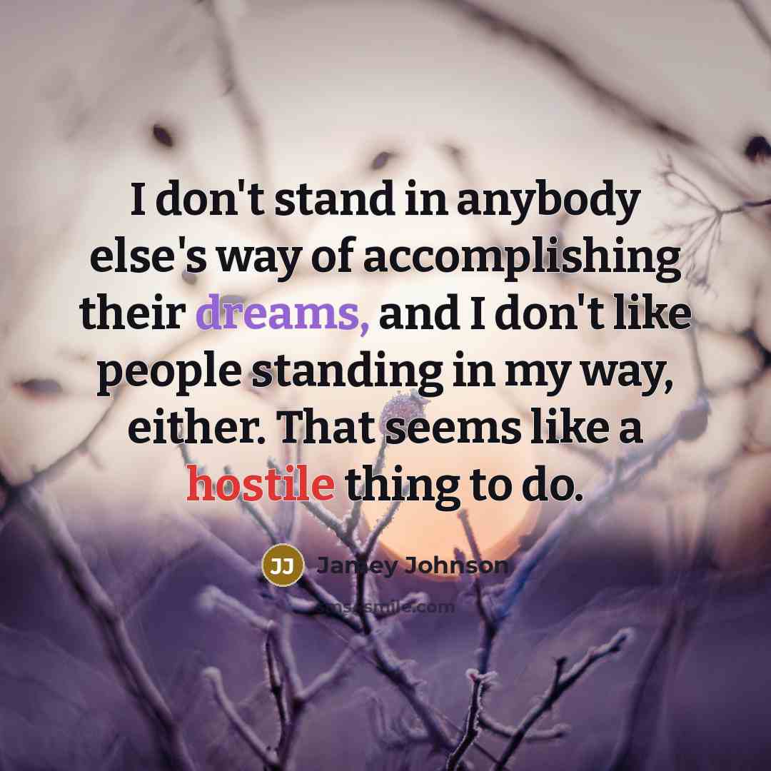 “I don't stand in anybody else's way of accomplishing their…” quote by Jamey Johnson