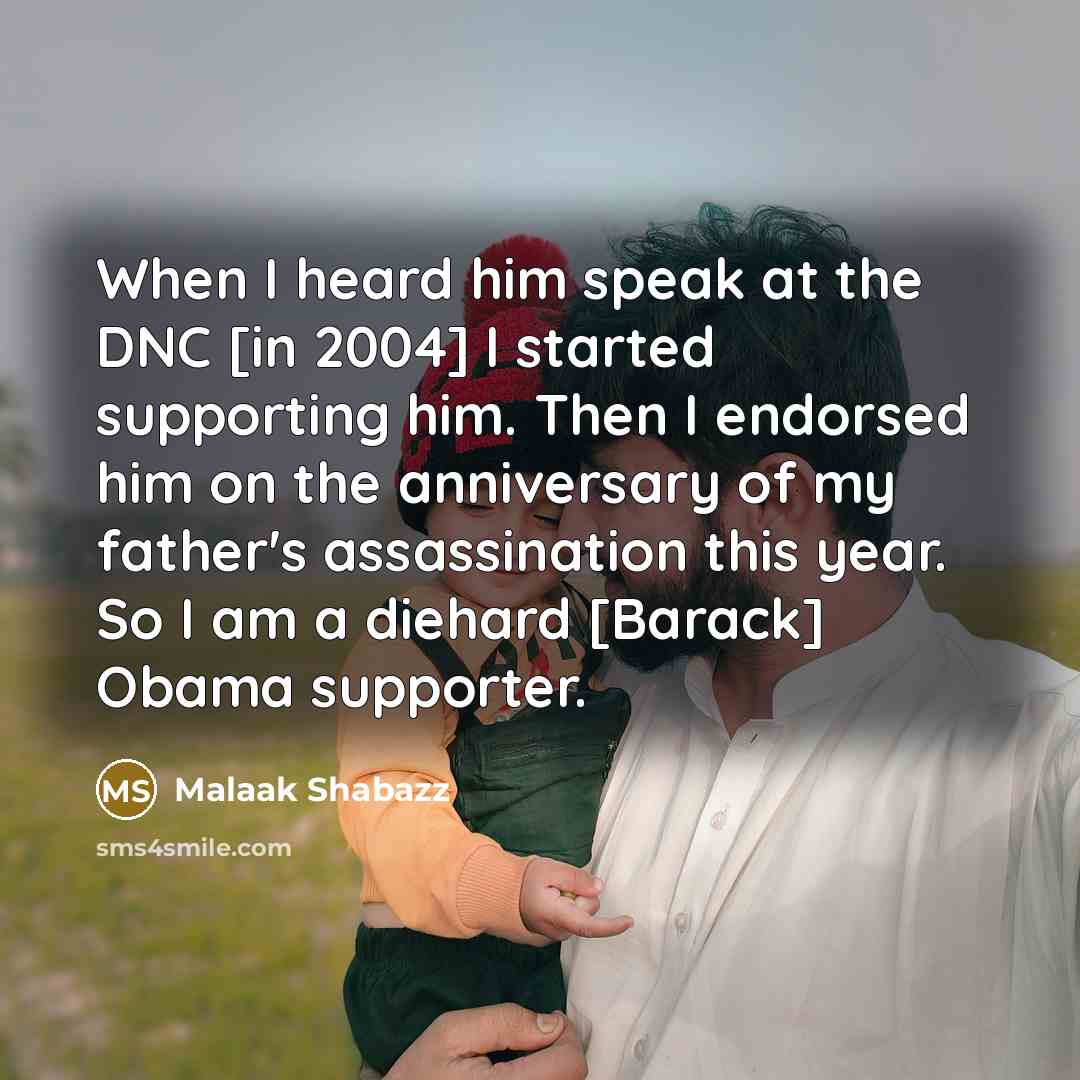 “When I heard him speak at the DNC [in 2004]…” quote by Malaak Shabazz