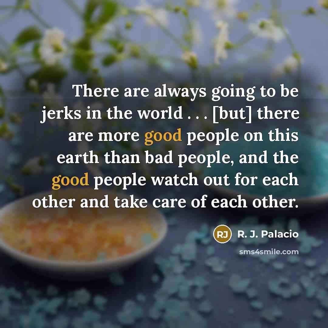 “There are always going to be jerks in the world…” quote by R. J. Palacio