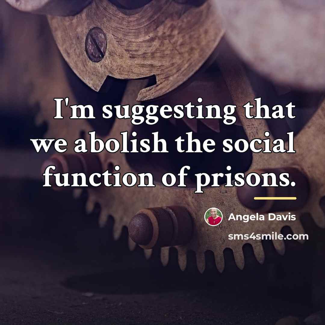 “I'm suggesting that we abolish the social function of prisons.…” quote by Angela Davis