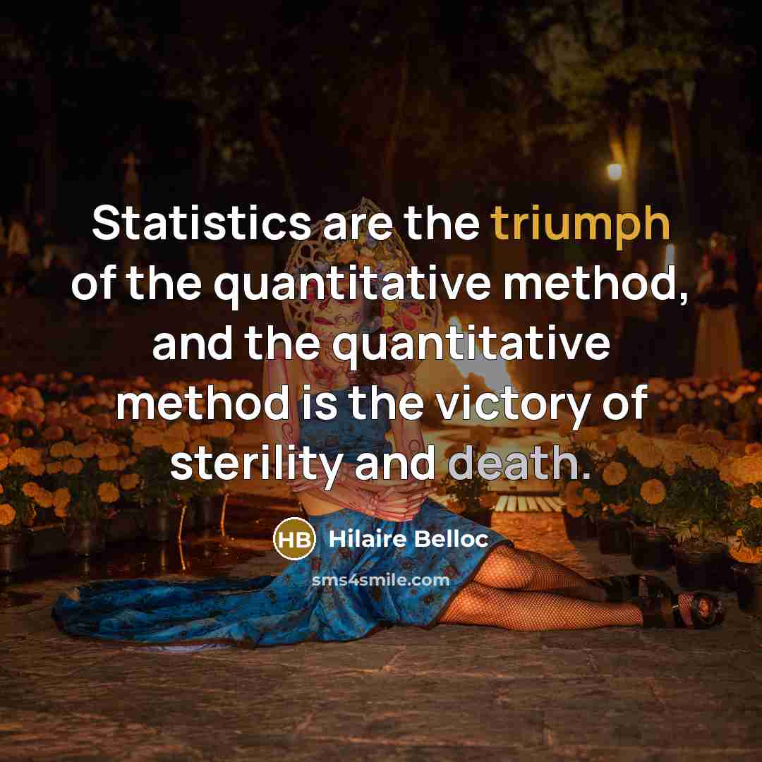 “Statistics are the triumph of the quantitative method, and the…” quote by Hilaire Belloc