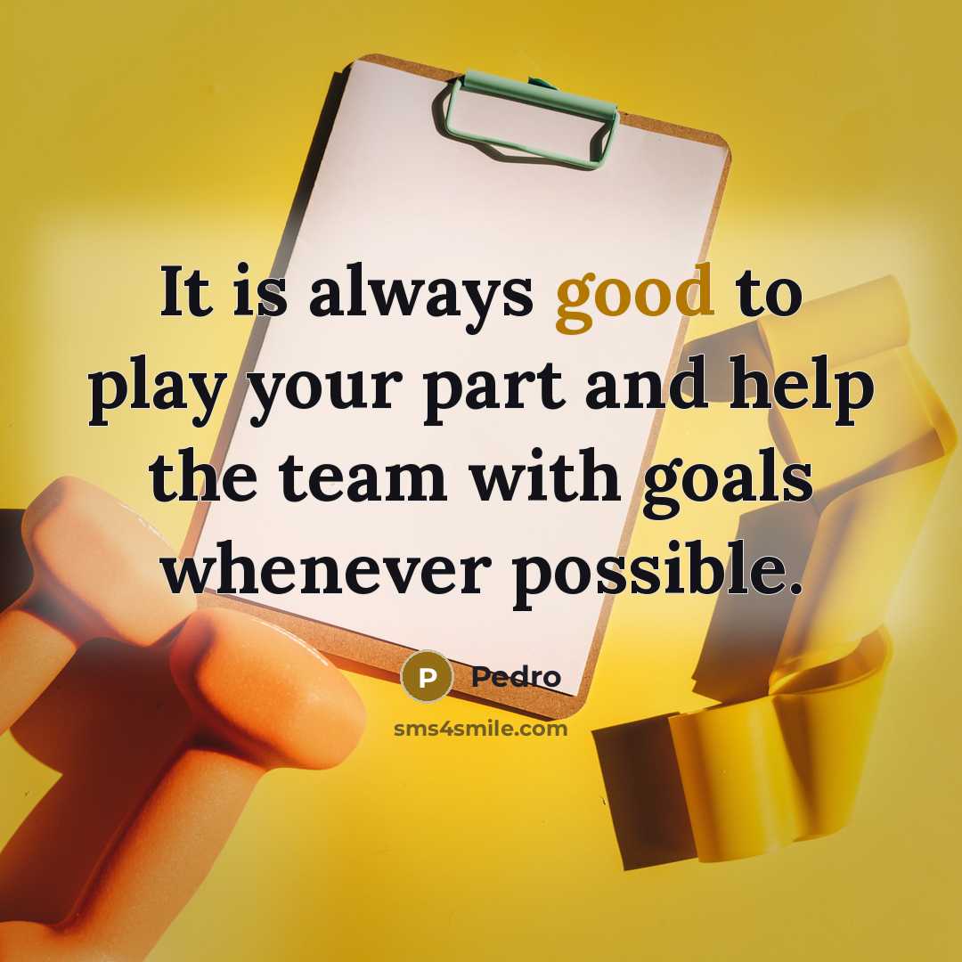 “It is always good to play your part and help…” quote by Pedro