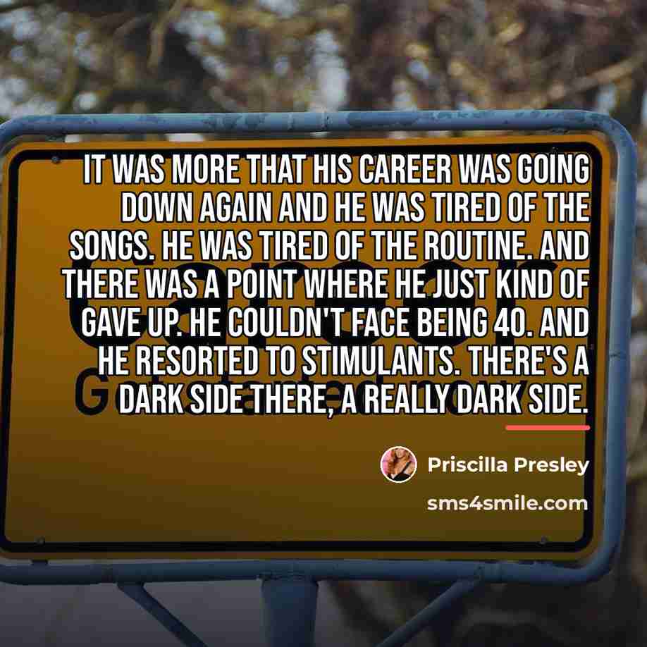 “It was more that his career was going down again…” quote by Priscilla Presley
