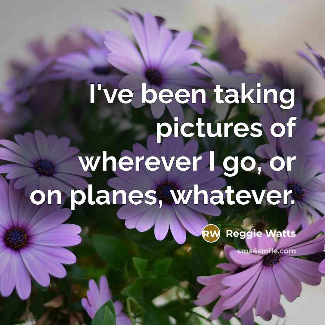 “I've been taking pictures of wherever I go, or on…” quote by Reggie Watts