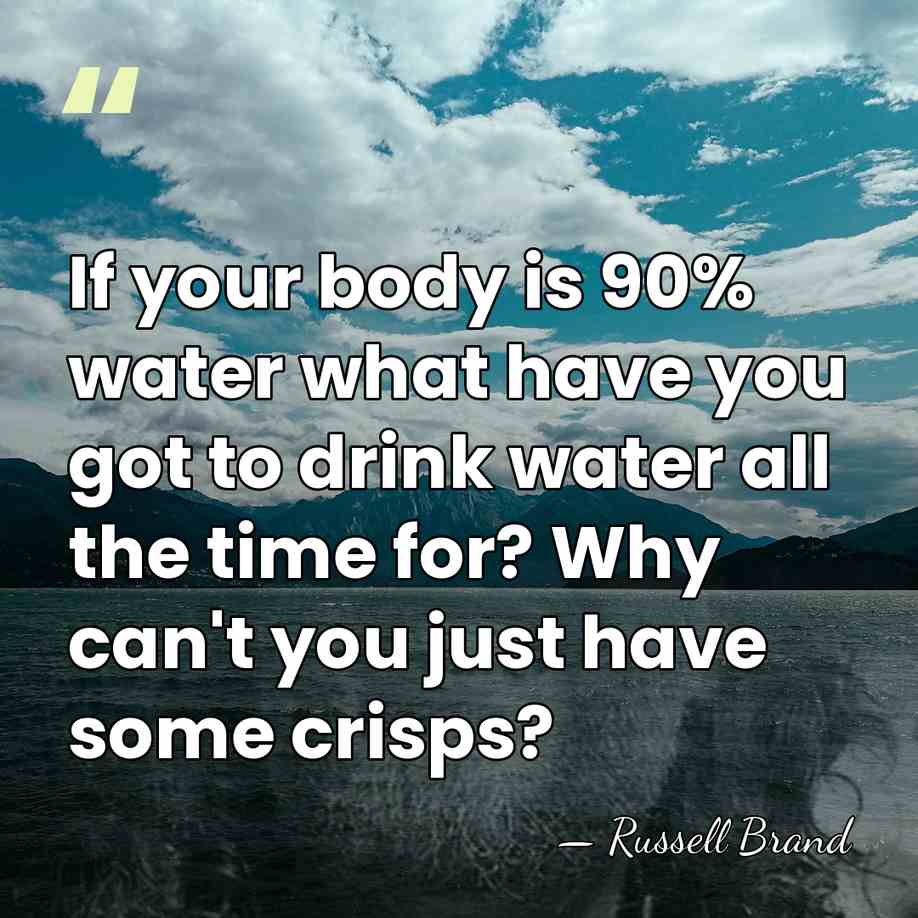 If your body is 90% water what have you got to drink&hellip; - Russell Brand