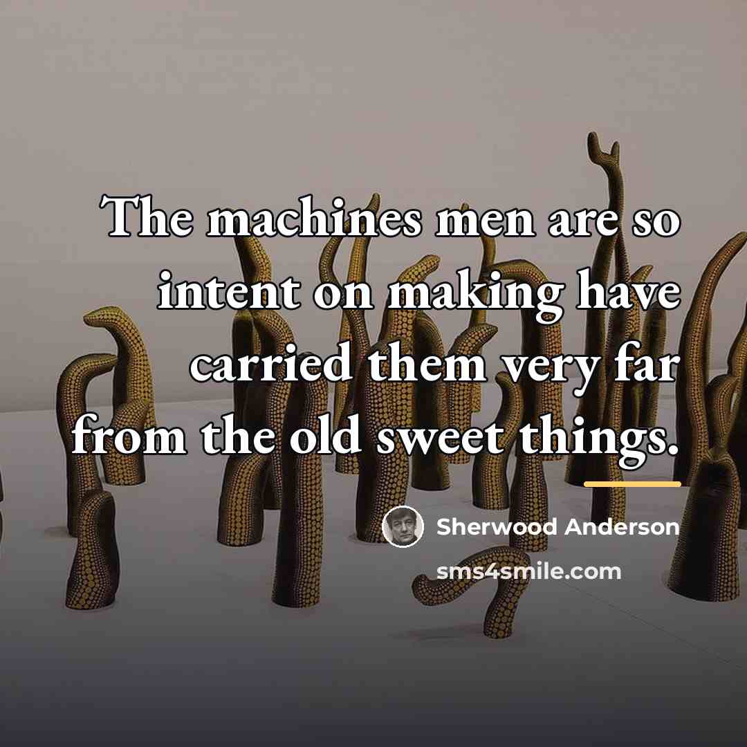 “The machines men are so intent on making have carried…” quote by Sherwood Anderson