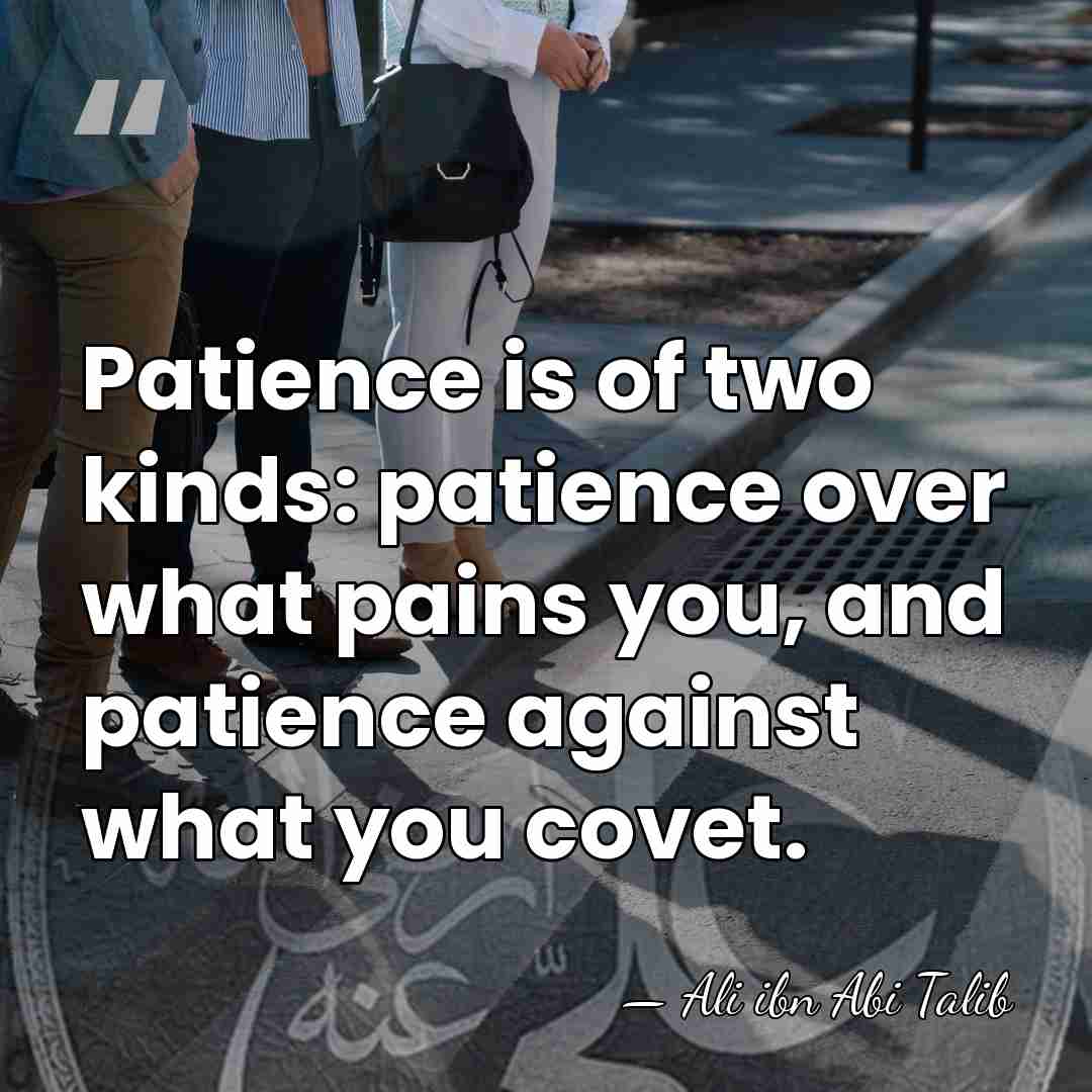 Patience is of two kinds: patience over what pains you, and patience&hellip; - Ali ibn Abi Talib