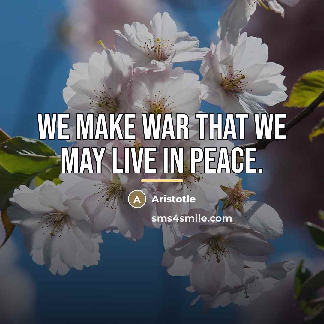 “We make war that we may live in peace.…” quote by Aristotle