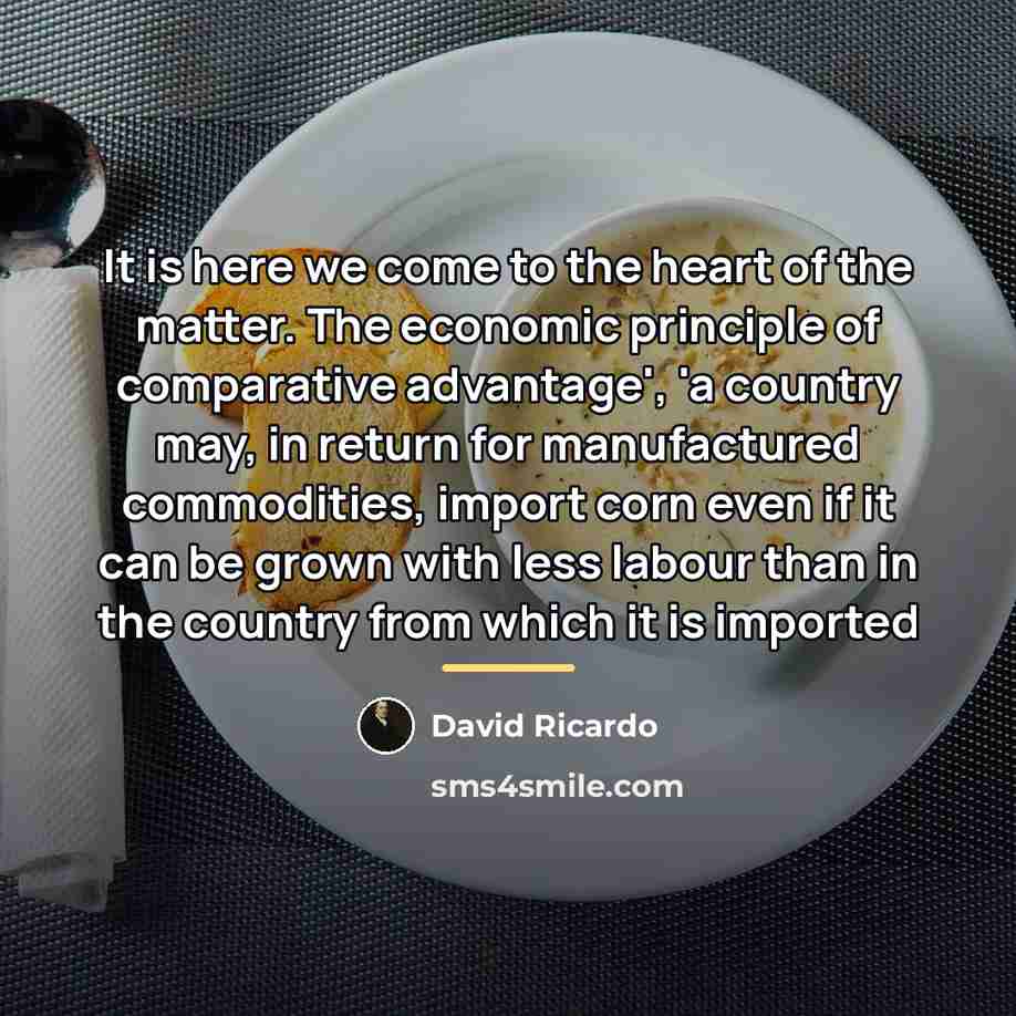 “It is here we come to the heart of the…” quote by David Ricardo