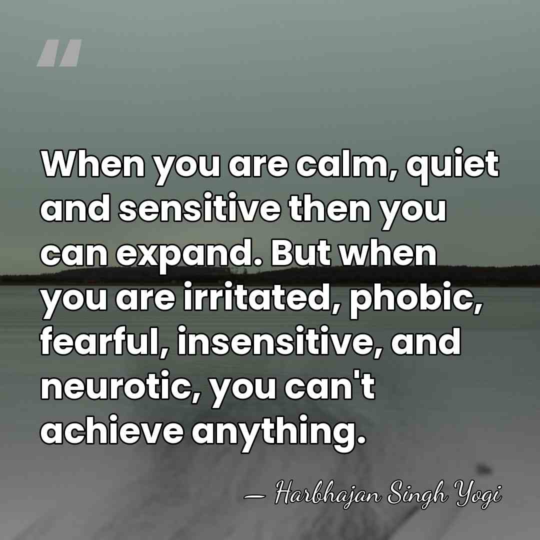 When you are calm, quiet and sensitive then you can expand. But&hellip; - Harbhajan Singh Yogi