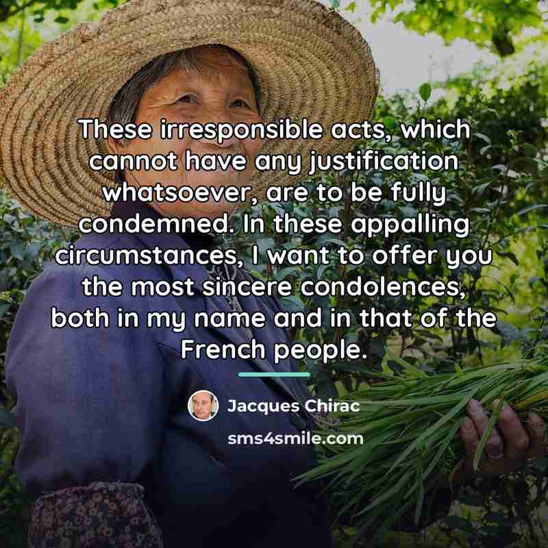 “These irresponsible acts, which cannot have any justification whatsoever, are…” quote by Jacques Chirac