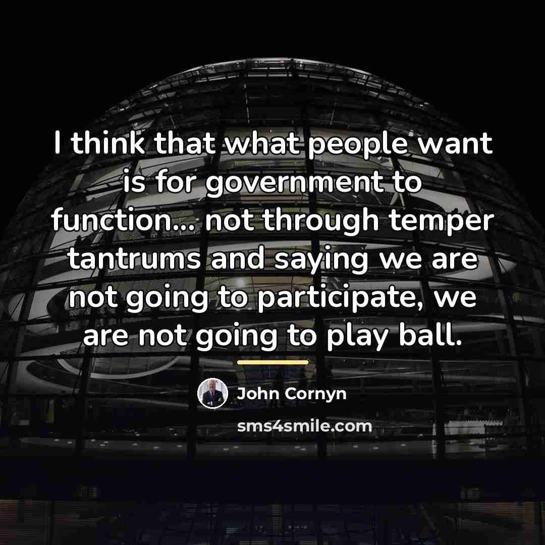 “I think that what people want is for government to…” quote by John Cornyn