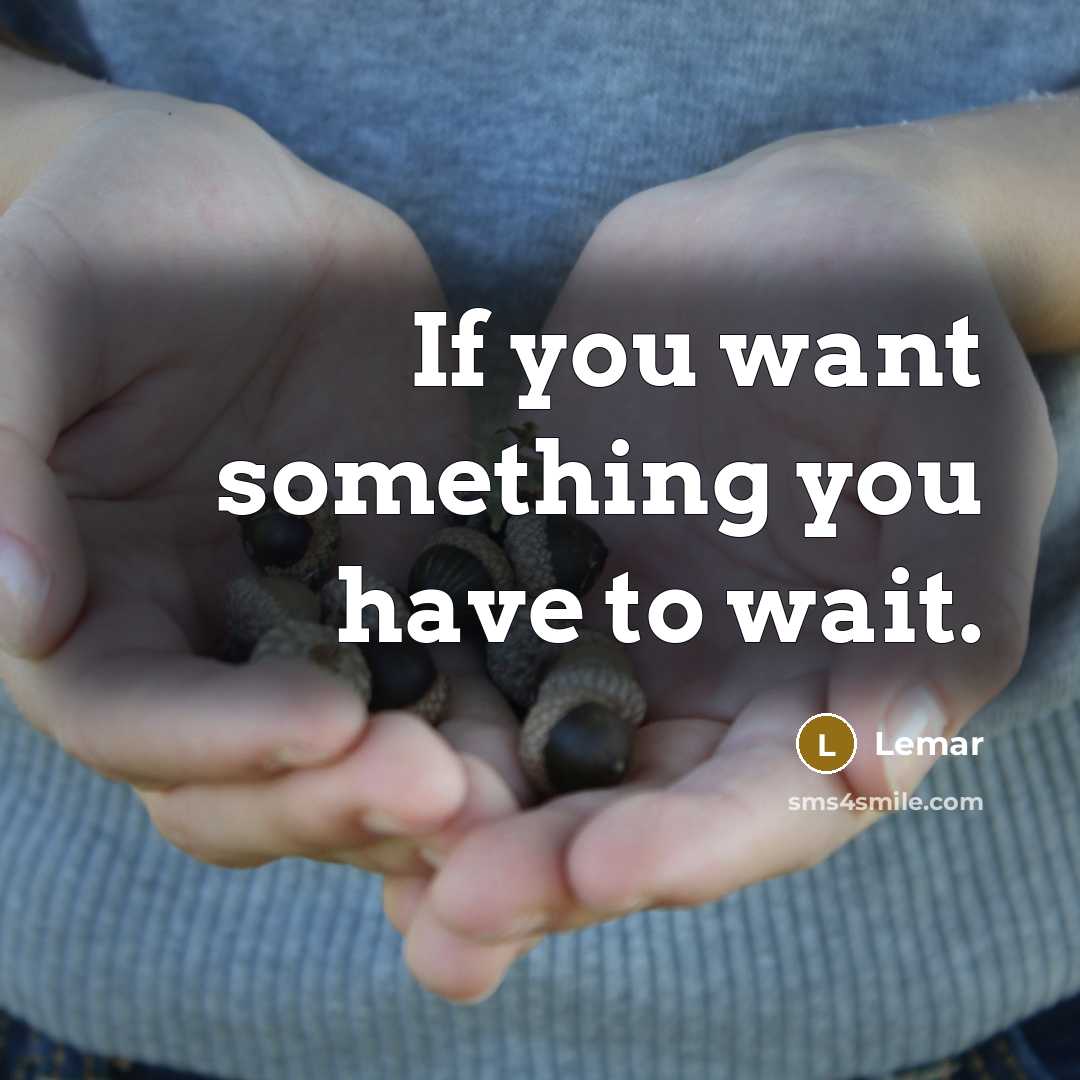 “If you want something you have to wait.…” quote by Lemar
