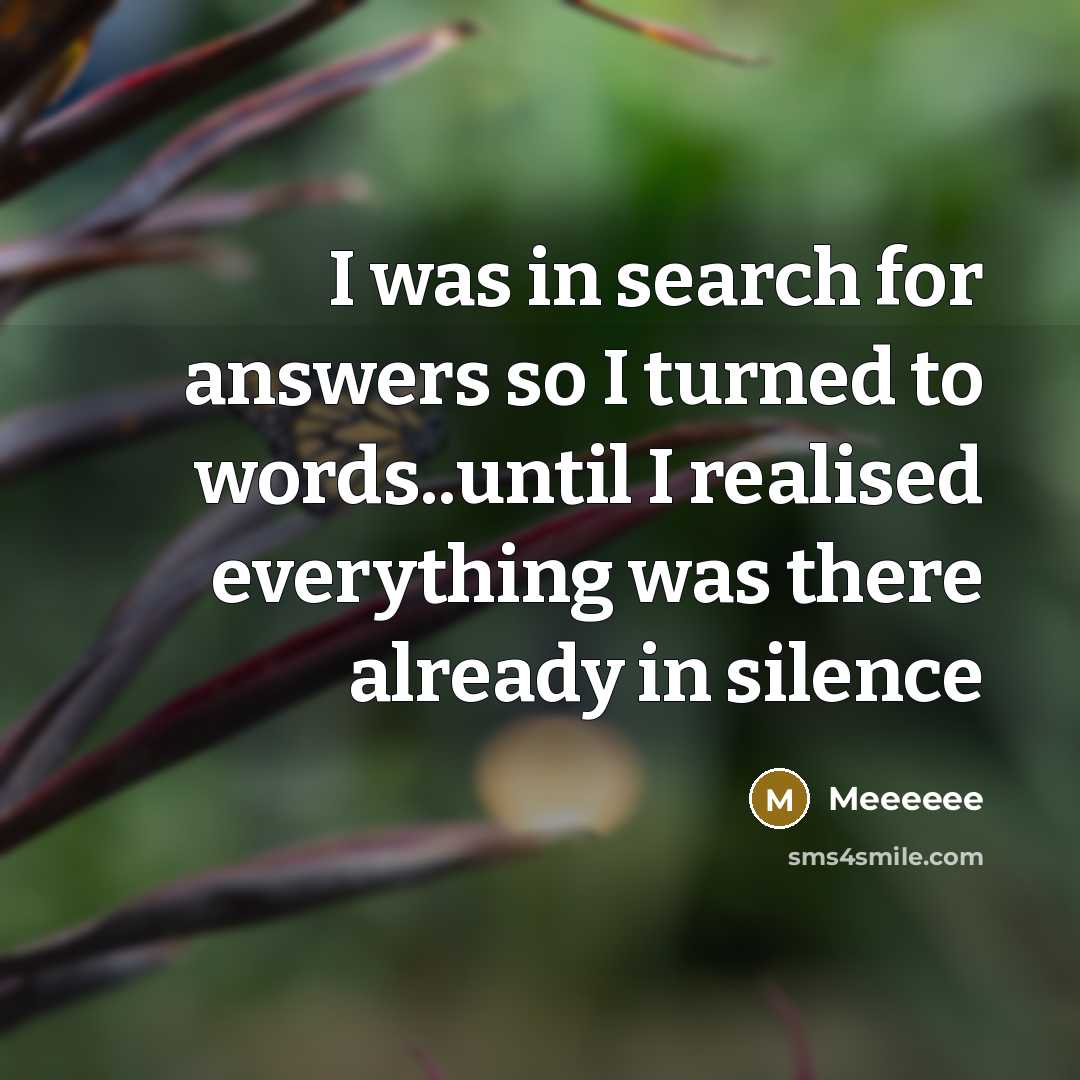 “I was in search for answers so I turned to…” quote by Meeeeee
