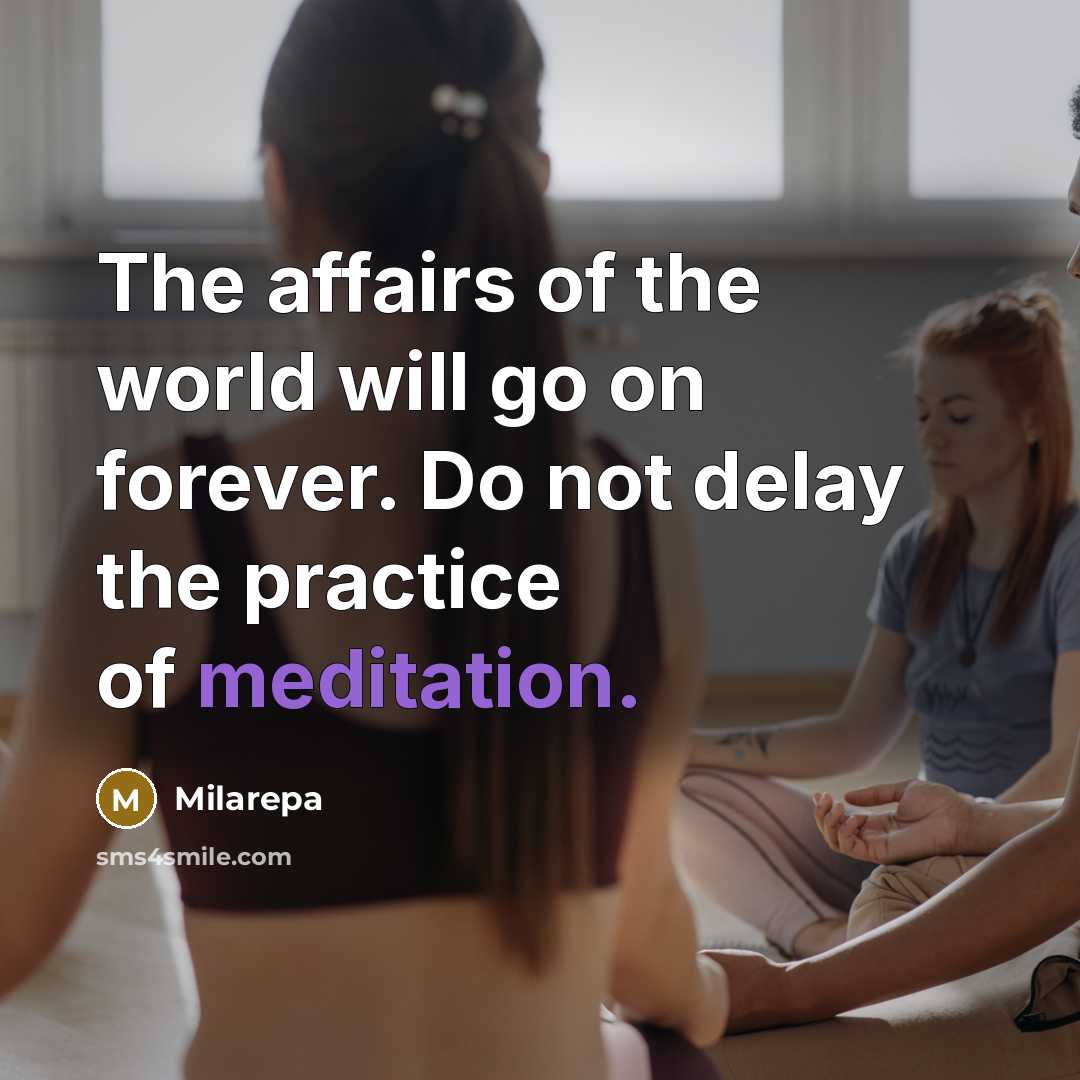“The affairs of the world will go on forever. Do…” quote by Milarepa