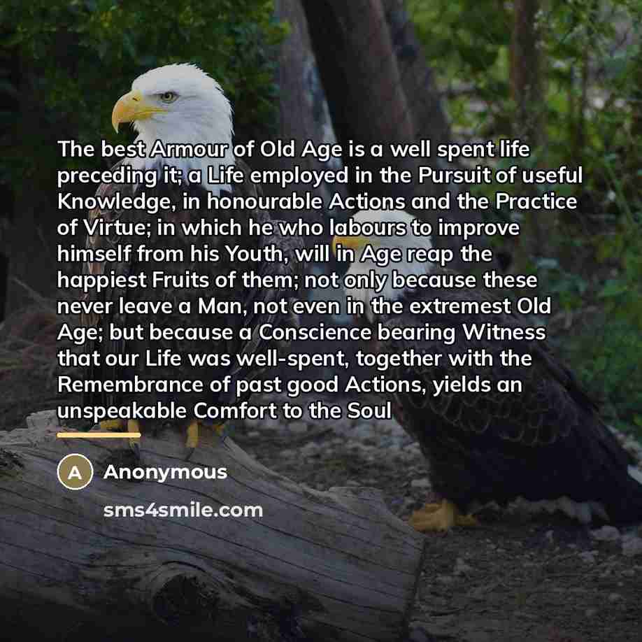 “The best Armour of Old Age is a well spent…” quote by Anonymous