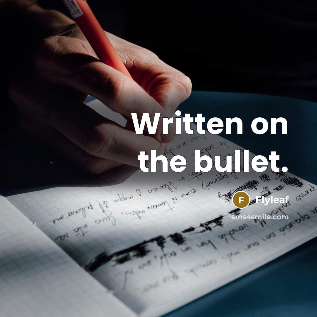 “Written on the bullet.” quote by Flyleaf
