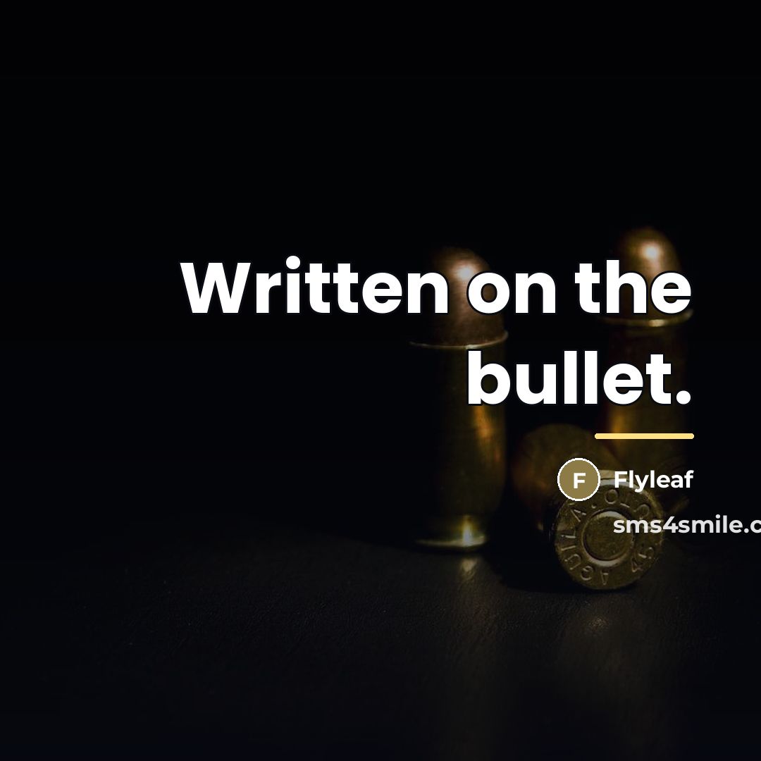 “Written on the bullet.…” quote by Flyleaf