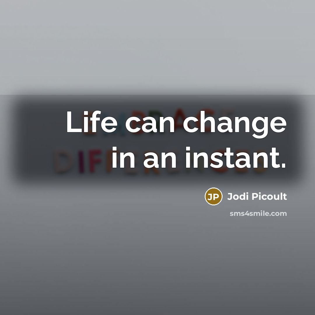 “Life can change in an instant.…” quote by Jodi Picoult