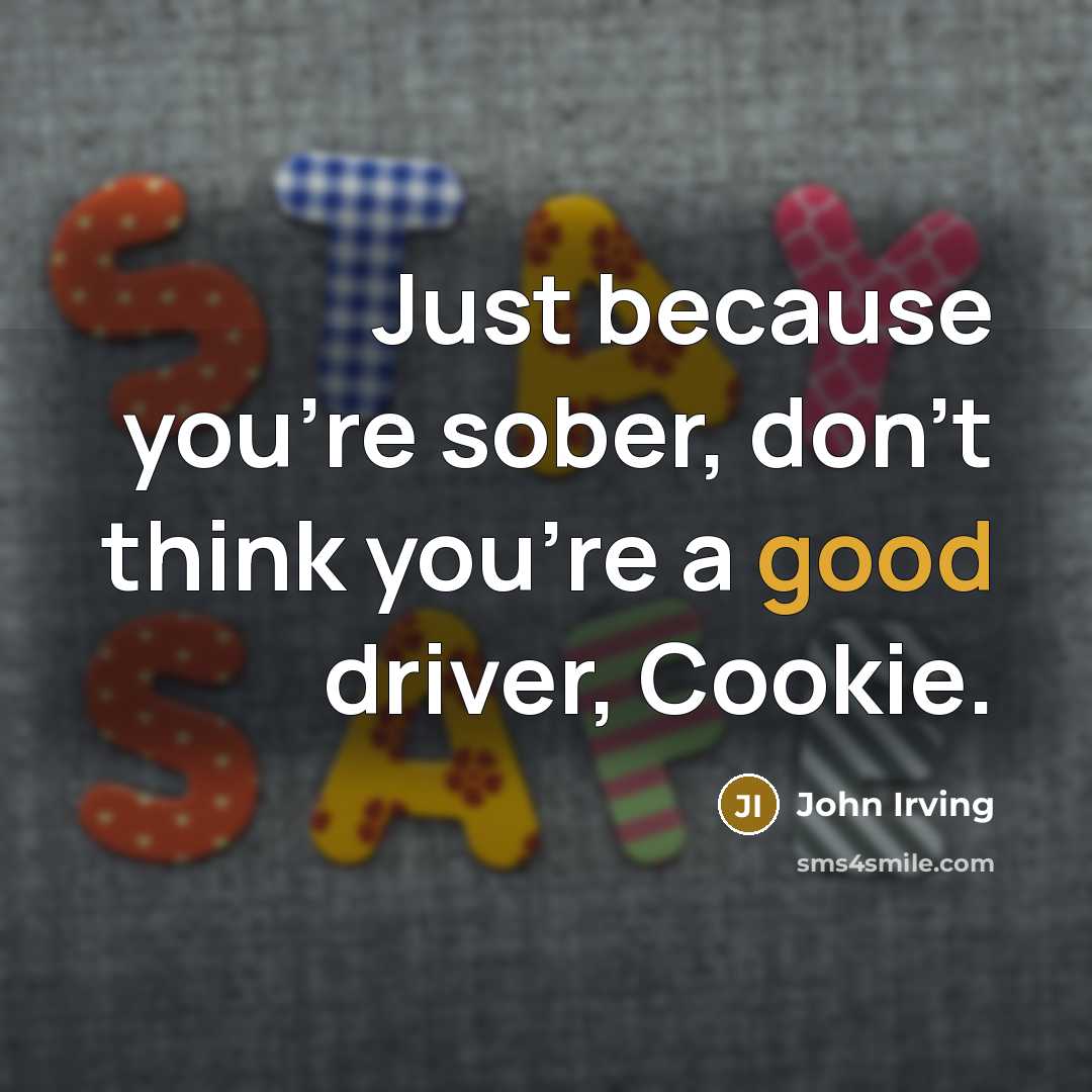 “Just because you're sober, don't think you're a good driver,…” quote by John Irving
