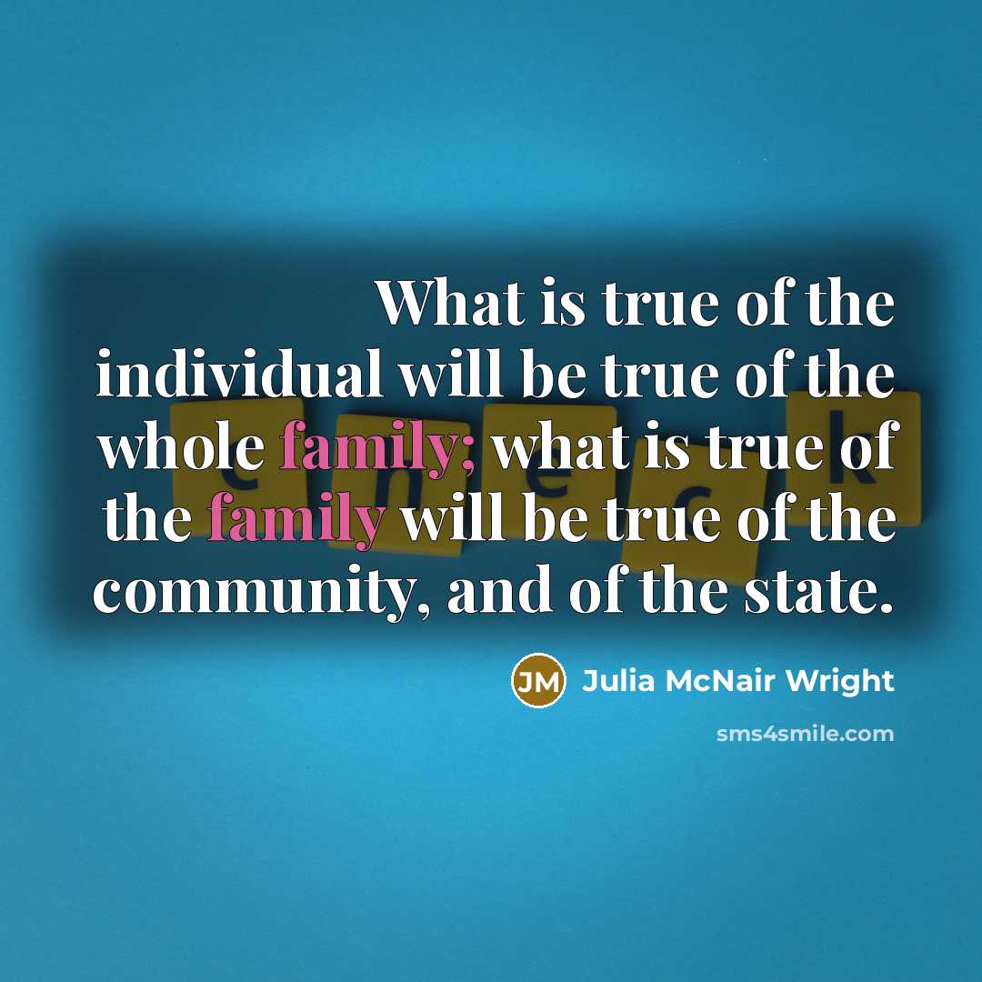 “What is true of the individual will be true of…” quote by Julia McNair Wright