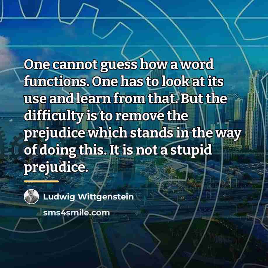 “One cannot guess how a word functions. One has to…” quote by Ludwig Wittgenstein