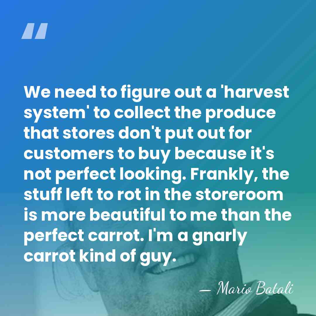 We need to figure out a 'harvest system' to collect the produce&hellip; - Mario Batali