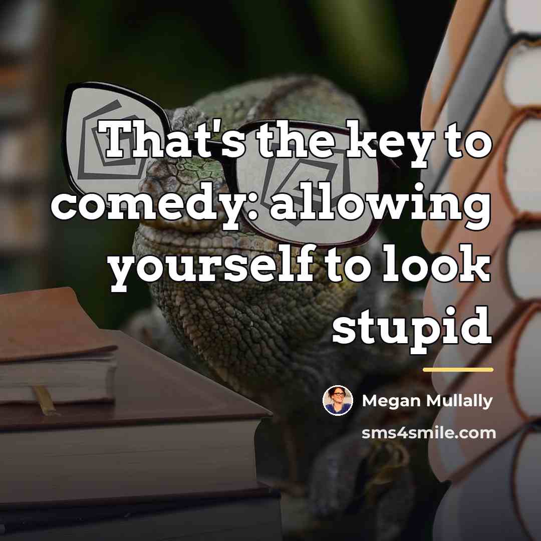 “That's the key to comedy: allowing yourself to look stupid…” quote by Megan Mullally