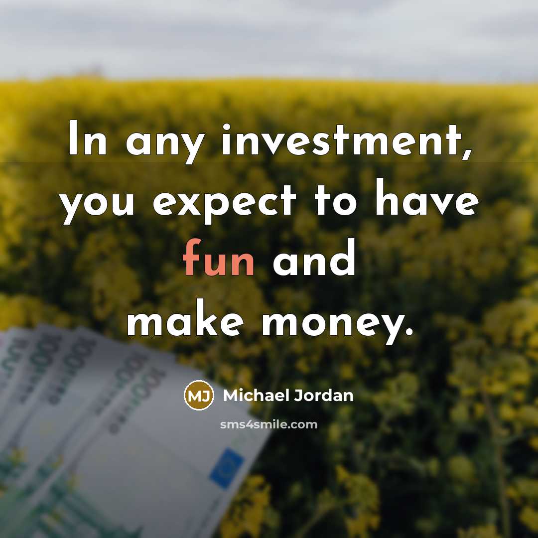 “In any investment, you expect to have fun and make…” quote by Michael Jordan