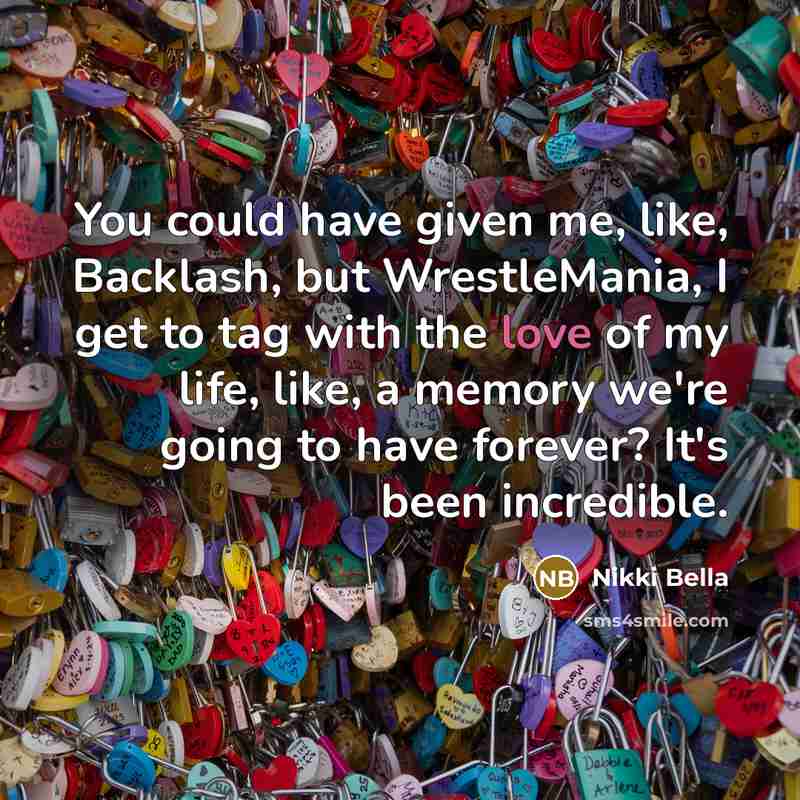“You could have given me, like, Backlash, but WrestleMania, I…” quote by Nikki Bella