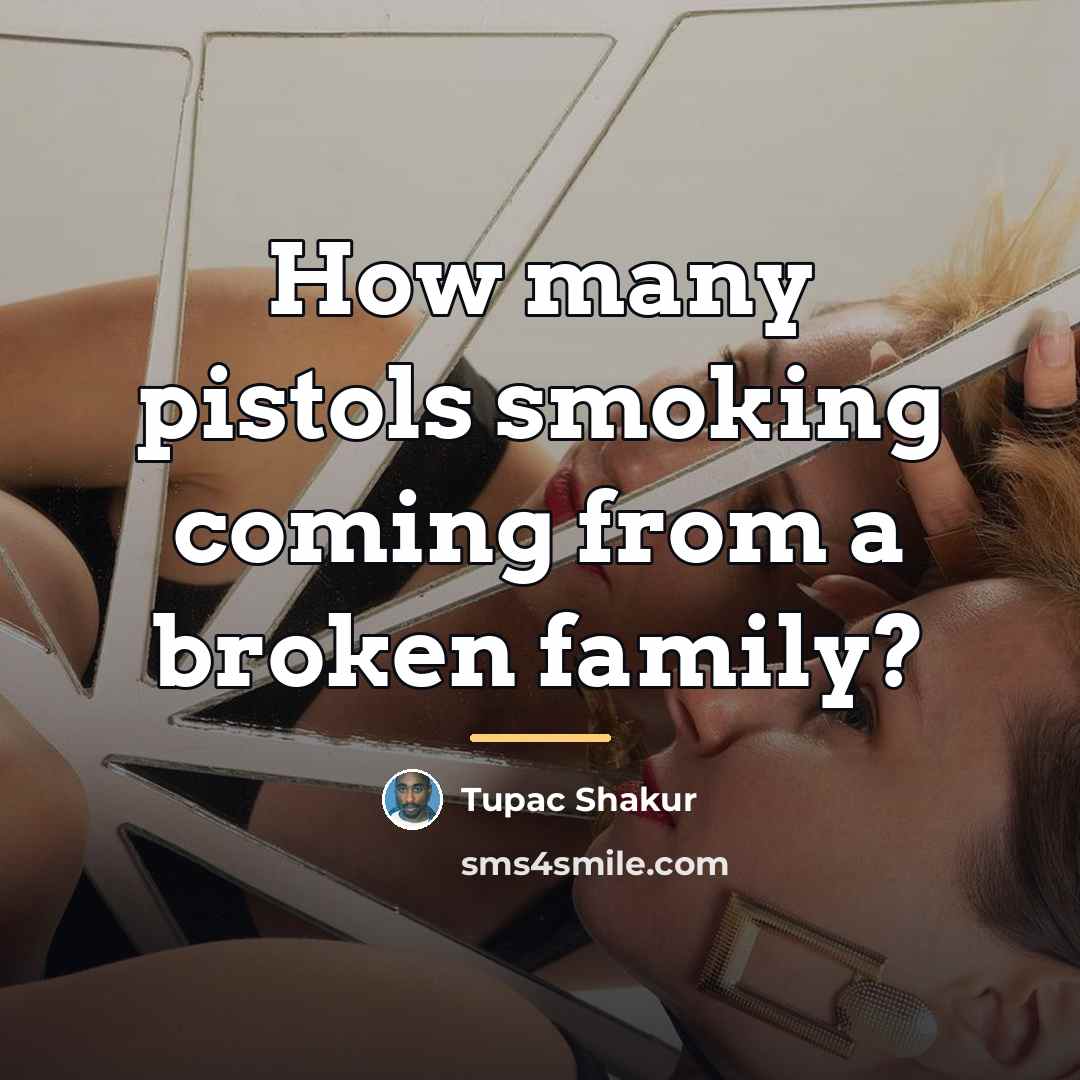 “How many pistols smoking coming from a broken family?…” quote by Tupac Shakur